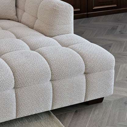 Tribeca Corner Group in Oatmeal Cream Boucle Fabric Sofa