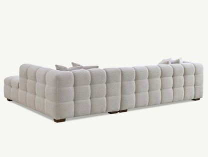 Tribeca Corner Group in Oatmeal Cream Boucle Fabric Sofa