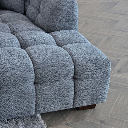 Tribeca Corner Group in Silver/Grey Iron Boucle Fabric Sofa