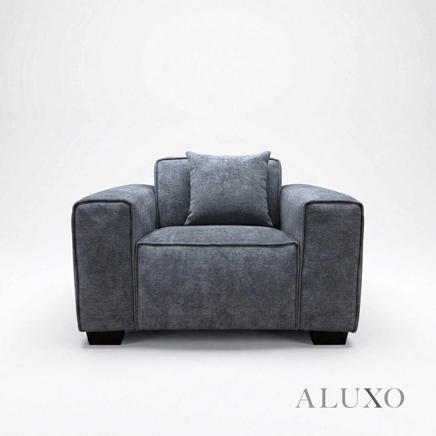 Dakota Armchair – Charcoal Grey Bouclé | Feather-Filled Accent Chair