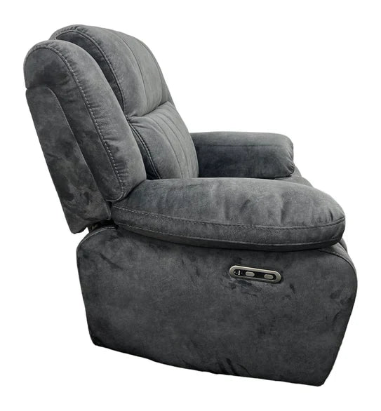 Techno 3, 2 or 1 Seater Electric Recliner Sofa Charcoal Grey Fabric