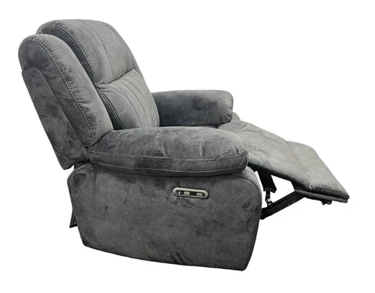 Techno 3, 2 or 1 Seater Electric Recliner Sofa Charcoal Grey Fabric