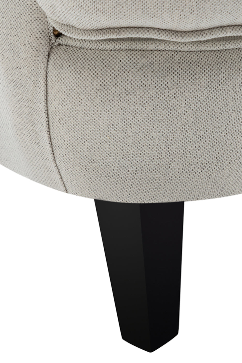 Classic Buttoned Back Linen Armchair with Wooden Legs