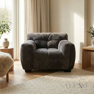 Harlem Armchair – Cocoa Chocolate Mermaid Velvet | Deep Channel Stitched