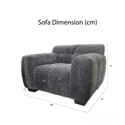 ALUXO Harlem Deep Channel Stitched Armchair In Cocoa Chocolate Grey Mermaid Velvet