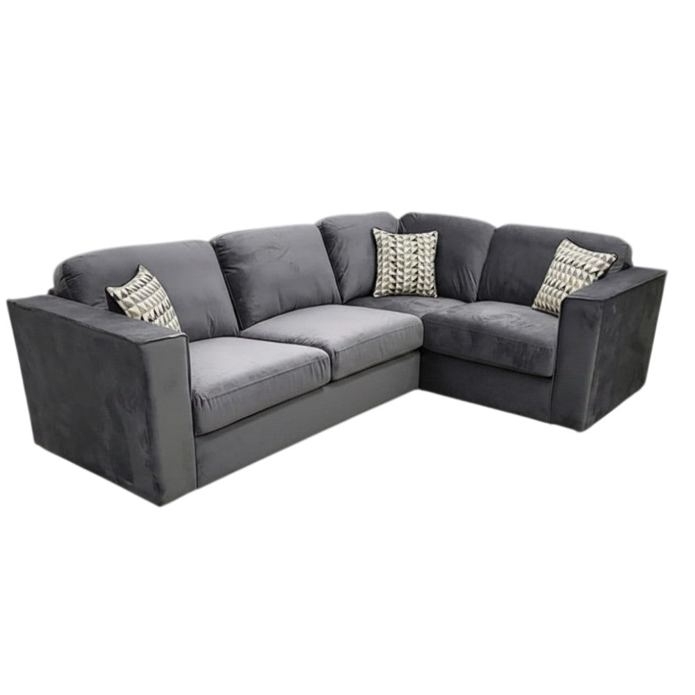Hudson 4 Piece Corner Sofa With Fixed Full Back In Teal Green Velvet Fabric