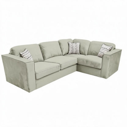Hudson 4 Piece Corner Sofa With Fixed Full Back In Steel Grey Velvet