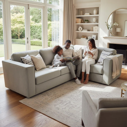 Hudson 4 Piece Corner Sofa With Fixed Full Back In Steel Grey Velvet