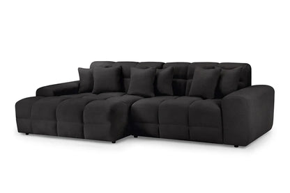 The Bubble Charcoal Black Boucle Fabric Left Hand Corner Cloud Sofa