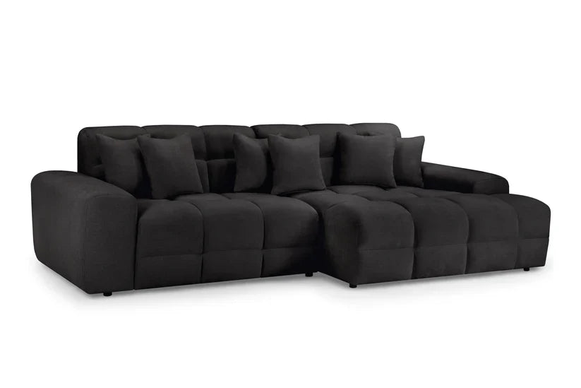The Bubble Charcoal Black Boucle Fabric Right Hand Corner Cloud Sofa