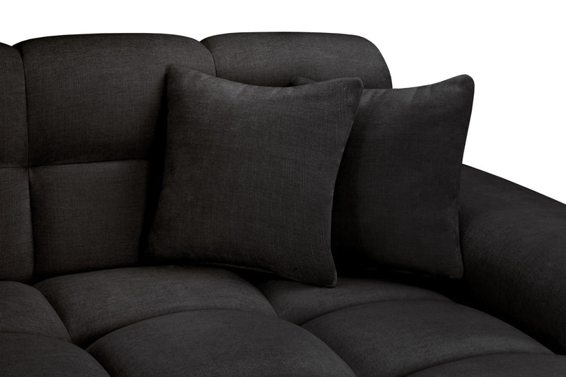 The Bubble Charcoal Black Boucle Fabric Right Hand Corner Cloud Sofa