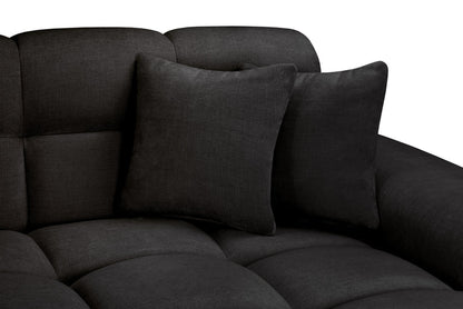 The Bubble Charcoal Black Boucle Fabric Left Hand Corner Cloud Sofa