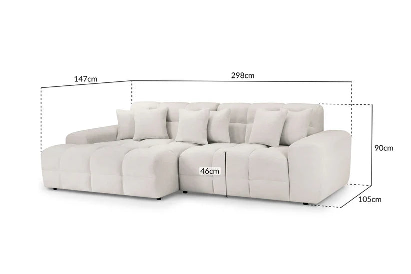 The Bubble Beige Boucle Fabric Left Hand Corner Cloud Sofa