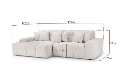 The Bubble Beige Boucle Fabric Left Hand Corner Cloud Sofa
