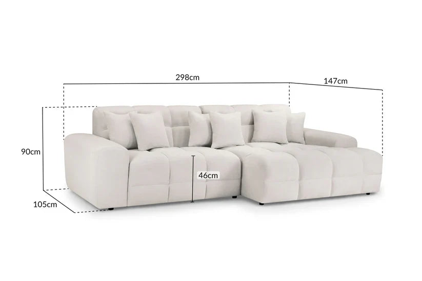 The Bubble Beige Boucle Fabric Right Hand Corner Cloud Sofa