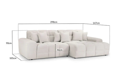 The Bubble Beige Boucle Fabric Right Hand Corner Cloud Sofa