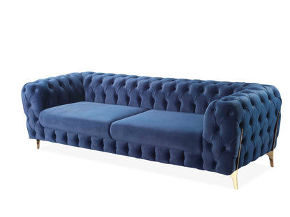 Alessio 3+2 Plush Velvet Sofa Gold Legs - 4 Colours