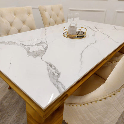 Louis 180CM Gold Marble Dining Table