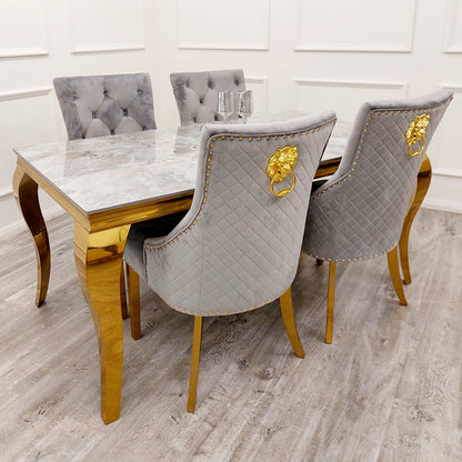 Louis 180CM Gold Marble Dining Table