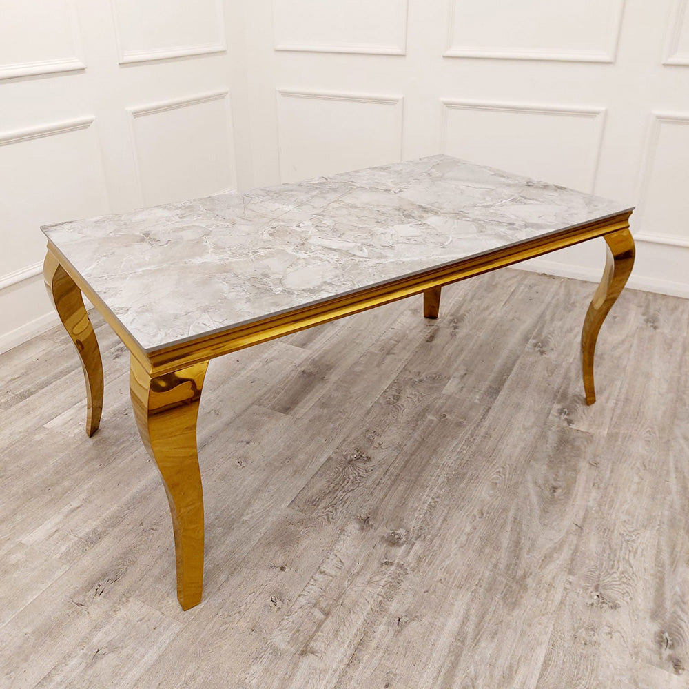 Louis 180CM Gold Marble Dining Table