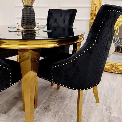 Louis 180CM Gold Marble Dining Table