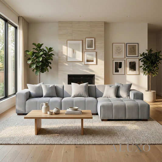 Leonard Right Hand Facing (RHF) Corner Sofa – Cloudy Grey Bouclé