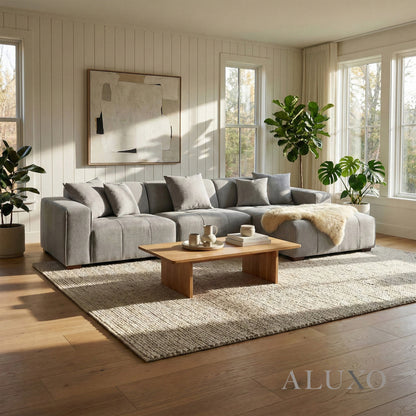 Leonard Right Hand Facing (RHF) Corner Sofa – Cloudy Grey Bouclé