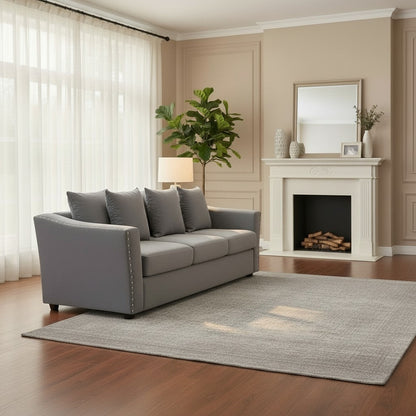 Lincoln 3+2 Seater Sofa With Scatter Back Cushion In Steel Grey Velvet Fabric