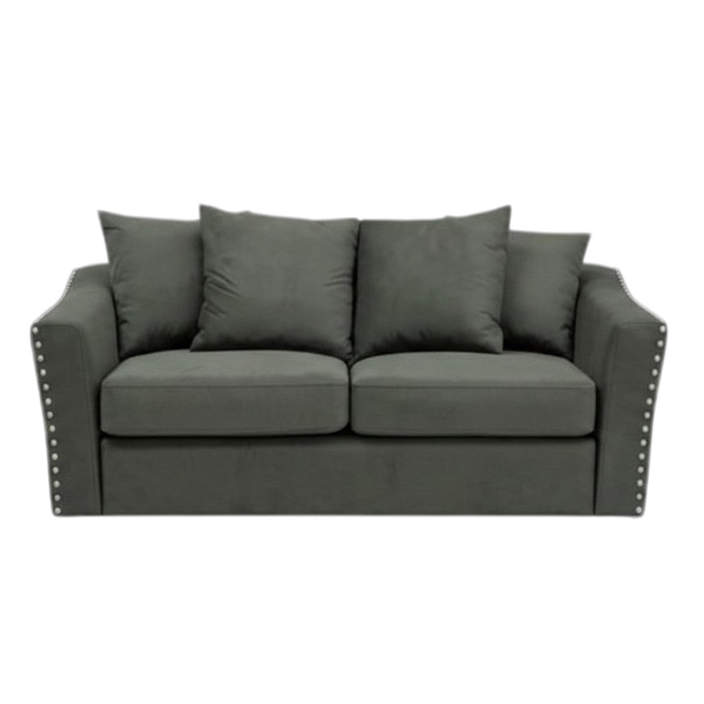 Lincoln 3+2 Seater Sofa With Scatter Back Cushion In Marine Blue Velvet Fabric