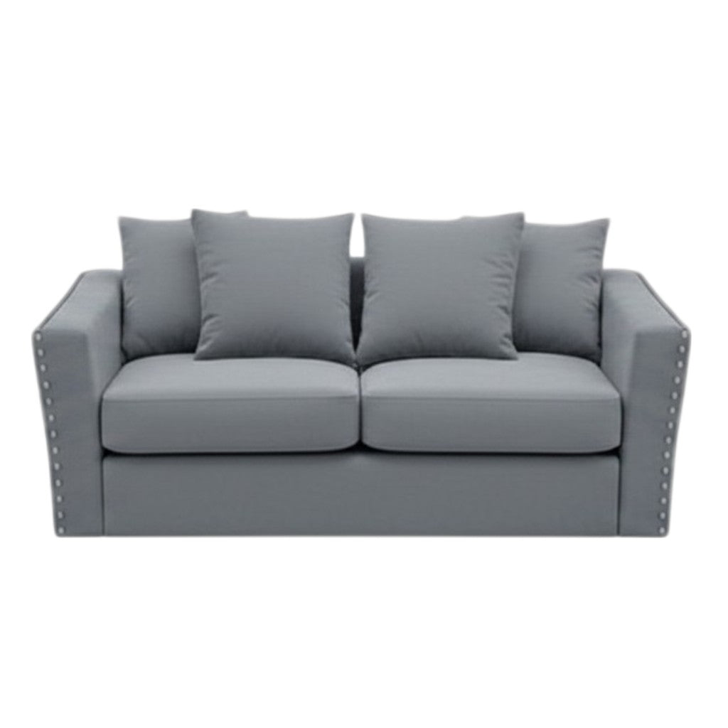 Lincoln 3+2 Seater Sofa With Scatter Back Cushion In Steel Grey Velvet Fabric