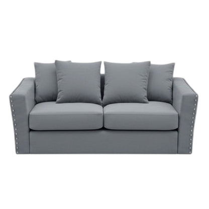 Lincoln 3+2 Seater Sofa With Scatter Back Cushion In Steel Grey Velvet Fabric