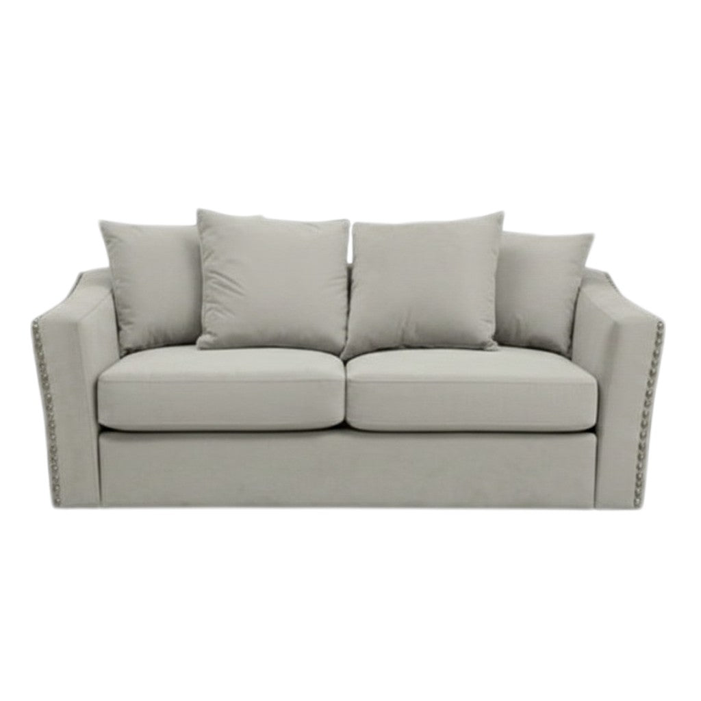 Lincoln 3+2 Seater Sofa With Scatter Back Cushion In Marine Blue Velvet Fabric