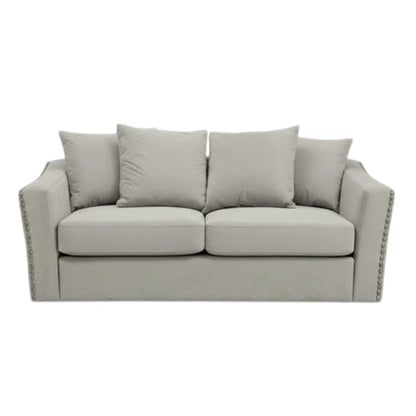 Lincoln 3+2 Seater Sofa With Scatter Back Cushion In Marine Blue Velvet Fabric