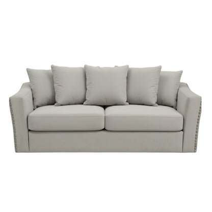 Lincoln 3+2 Seater Sofa With Scatter Back Cushion In Ebony Black Velvet Fabric