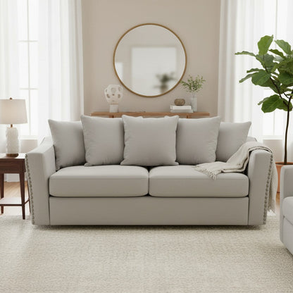 Lincoln 3+2 Seater Sofa With Scatter Back Cushion In Ebony Black Velvet Fabric