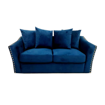 Lincoln 3+2 Seater Sofa With Scatter Back Cushion In Steel Grey Velvet Fabric
