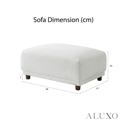 ALUXO® Lottie Modular Corner Sofa Set with Footstool – Polar White Bouclé