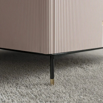 Luxury Bengt 130cm Ribbed Coffee Table With White Stone Top And 2 Drawers