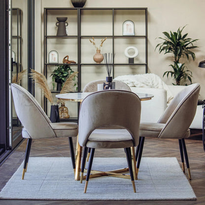 Luxury Bjorn Champagne Velvet Dining Chairs With Gold Tip Legs And Scandinavian Modern