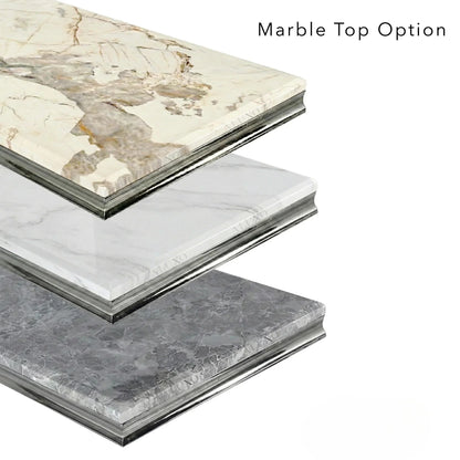 Luxury Lorens 160cm Marble Dining Table With Chrome 4-Leg Base