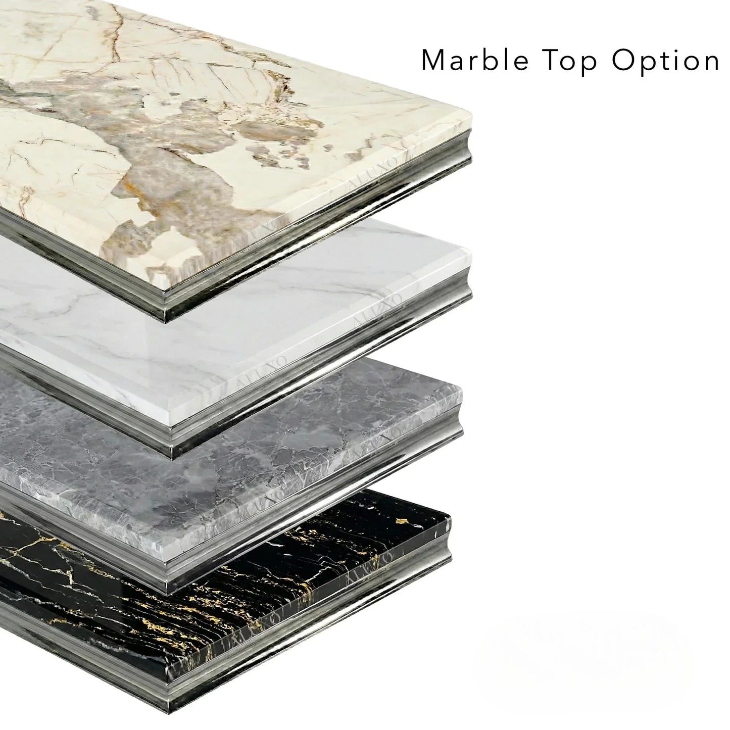 Luxury Urban 180cm Marble Dining Table With Chrome U Base