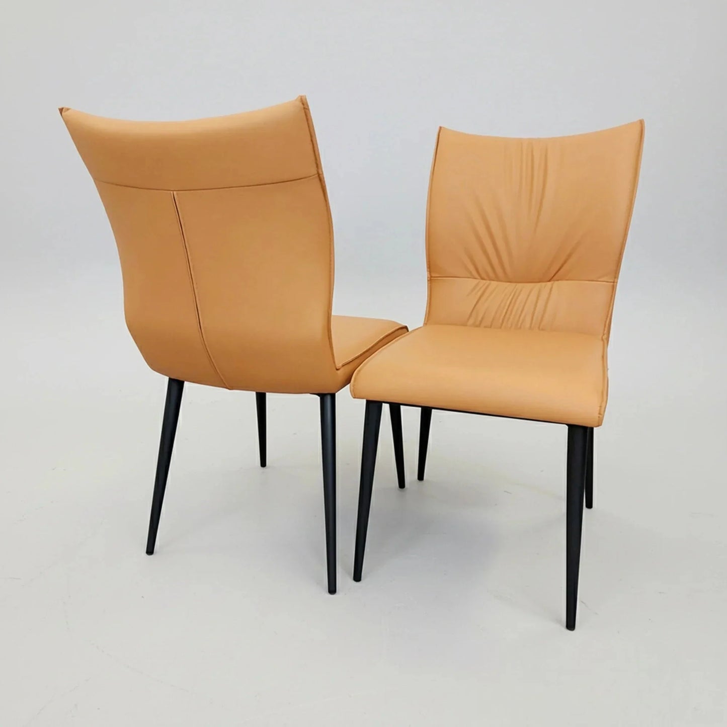 Luxury Valdemar 1.6m Black Sintered Stone Dining Set Chrome Pedestal Base With Folke Tan Leather Chairs