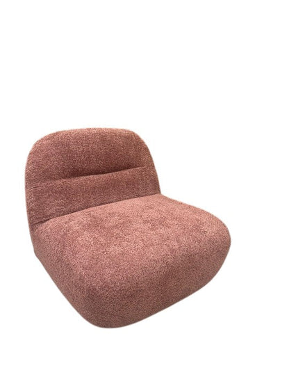 Miami Swivel Accent Armchair In Blush Orange Fabric