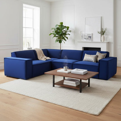 Midland Corner Sofa In Teal Green Velvet Fabric