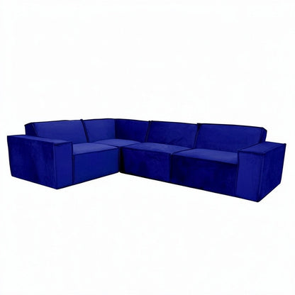 Midland Corner Sofa In Pebble Grey Velvet Fabric