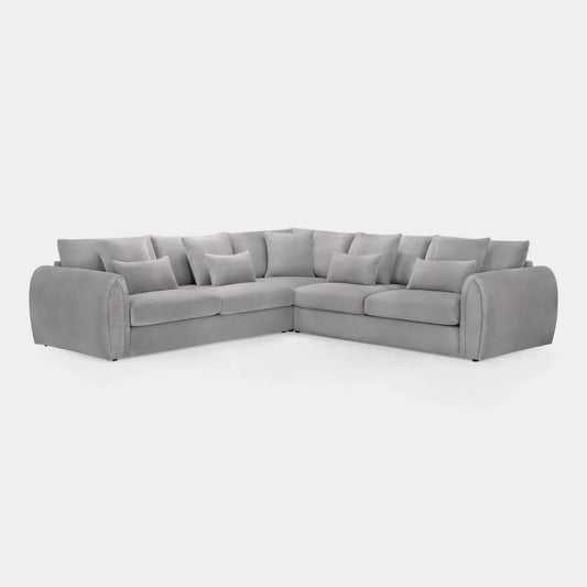 Mirabel Grey Velvet Large Corner Sofa