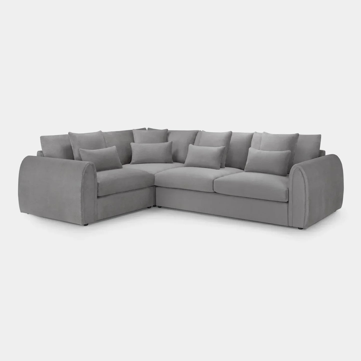 Mirabel Grey Velvet Left Hand Facing Corner Sofa