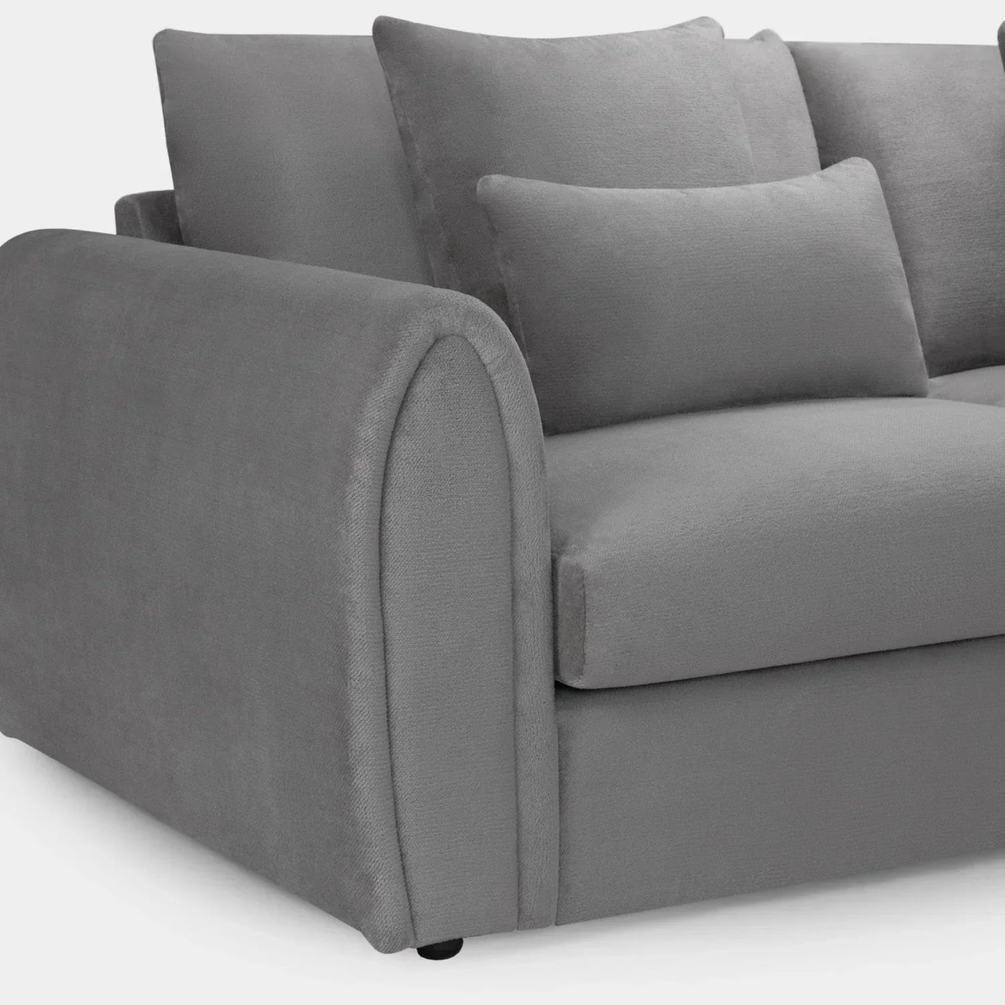 Mirabel Grey Velvet Right Hand Facing Corner Sofa