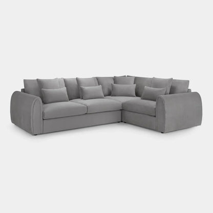 Mirabel Grey Velvet Right Hand Facing Corner Sofa
