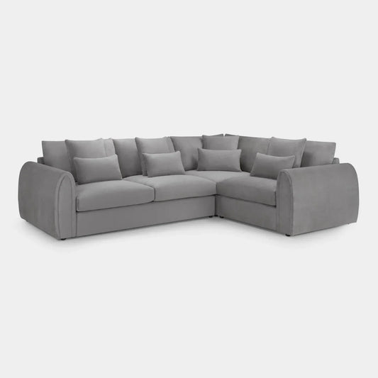 Mirabel Grey Velvet Right Hand Facing Corner Sofa
